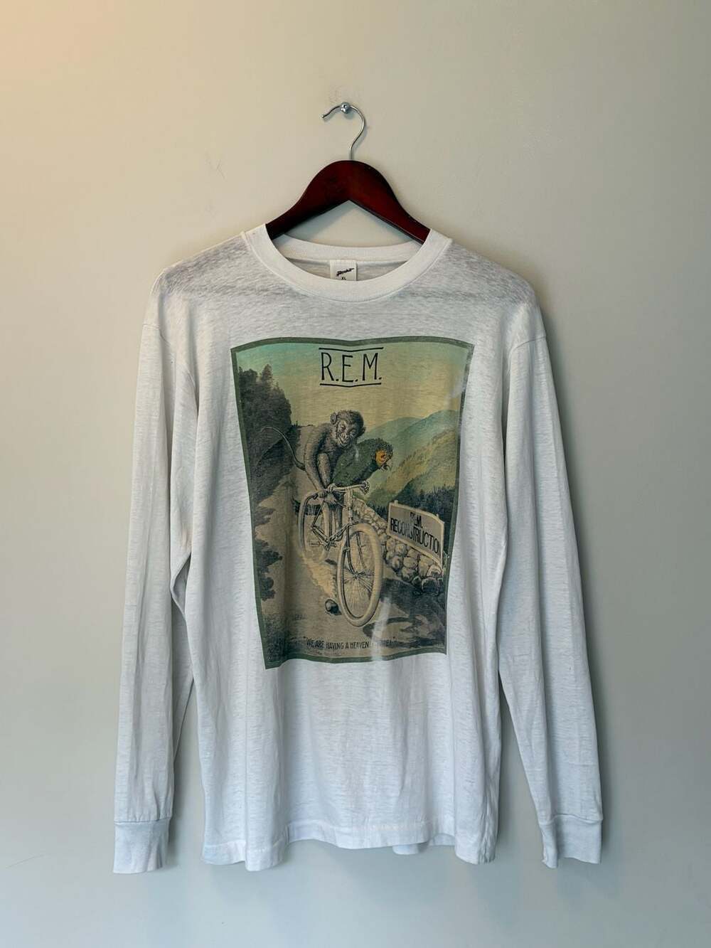 Vintage 1985 R.E.M. Reconstruction III Tour Long Sleeve Shirt - Size XL